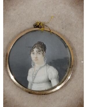 19th-century miniature - portrait of a woman