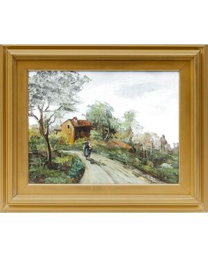 Pair of landscapes signed De Mattia - Italy 20th century - Oil on canvas