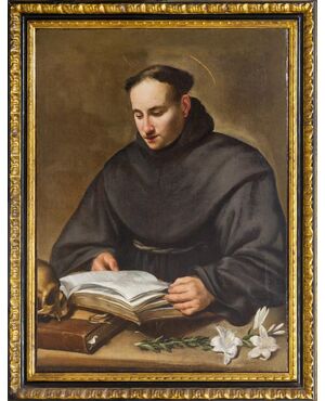 Portrait of Saint Anthony of Padua - 17th century masterpiece - oil on canvas