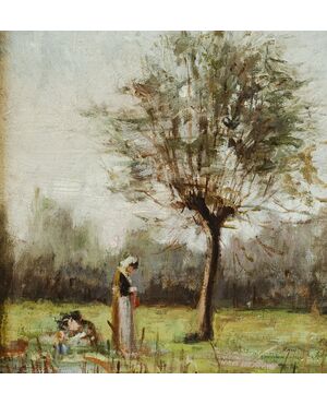 Landscape - Italy early 1900s - oil on canvas