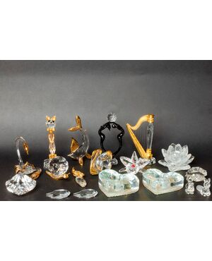 Group of 18 various Swarovski items - 1980s - Crystal and metal