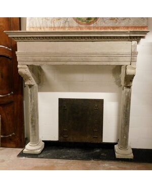 CHP266 - Majestic antique fireplace in sandstone, 16th century, dimensions cm L 196 x H 194 x D 63