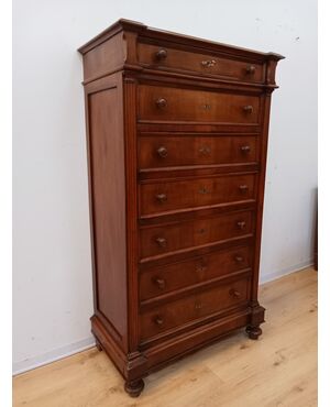 Settimino settimanale umbertino noce - fine '800 - cassettiera - cassettone