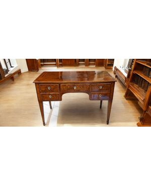 SCRIVANIA LASTRONATA IN NOCE - LOMBARDIA - LUIGI XVI