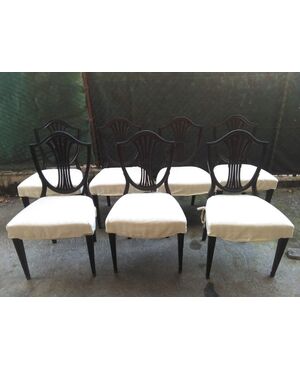 GRUPPO DI 7 SEDIE INGLESI.