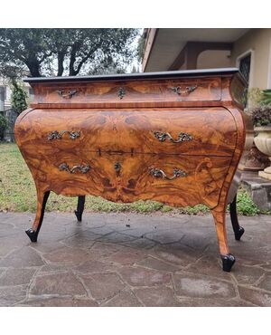 Lombard chest of drawers, late 19th century in Louis XV style