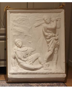 ALTORILIEVO ART DECO' IN GESSO CAINO ED ABELE