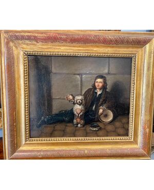 Dipinto olio su tela con cornice in oro