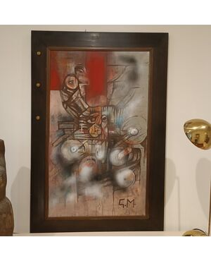 Pittura Brutalista anni '60/70 :Olio su tela