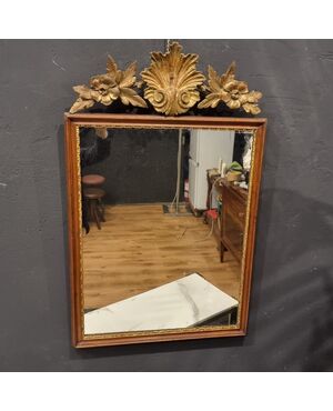 18th-century Louis XVI mirror frame with gilded crest, Venice
