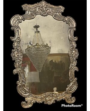 Specchiera in metallo argentato