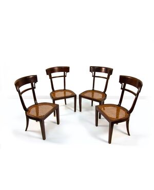 Four mahogany chairs, 19th century