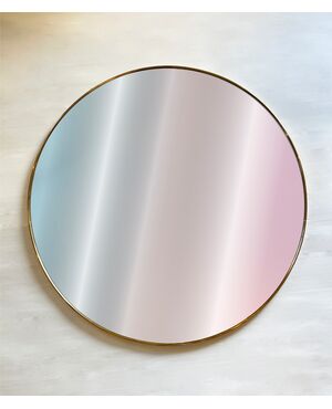 Specchio tondo con profilo in ottone - Ø 100 cm