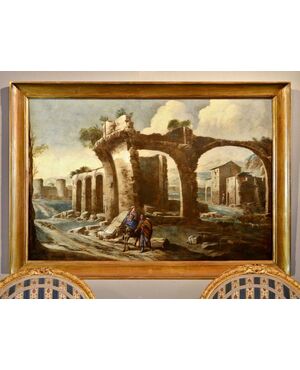 Paesaggio con rovine, Antonio Travi, detto il Sestri (Sestri Ponente 1608 - Genova 1665), cerchia