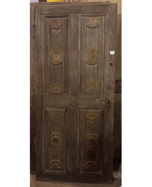 PTS901 - N. 3 Porte in rovere, un battente, epoca '700, mis. cm L 86/90 x H 192/195