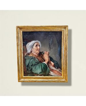 
Gaetano Ferri, Ritratto di anziana in preghiera, 1860