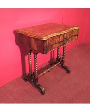 Walnut briar sewing table