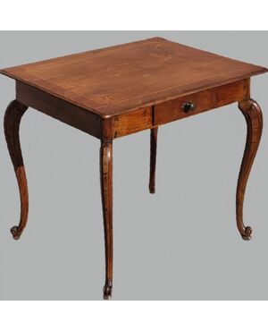 Inlaid walnut table, Veneto or Emilia area, 18th century