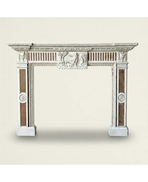 
Camino neoclassico in marmi policromi, Italia fine XIX secolo