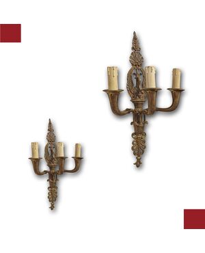 COPPIA DI APPLIQUES IN BRONZO DORATO META’ XIX SECOLO