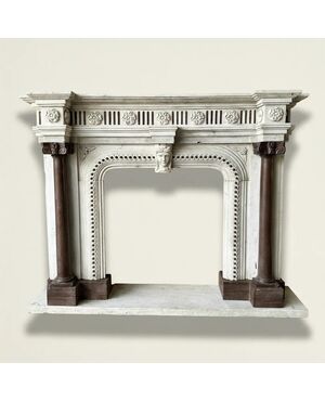 
Camino in marmo policromo di fine XIX secolo
