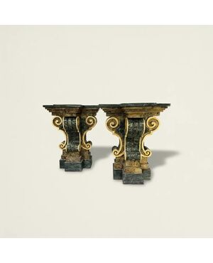 
Coppia di Basi in Marmo Policromo, XIX secolo