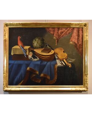 Still life with musical instruments, Bonaventura Bettera (Bergamo, 1663 – documented until 1718)