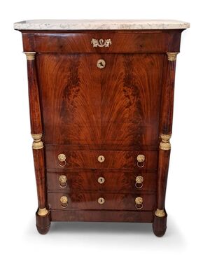 MAHOGANY FEATHER SECRETARY - FRANCE - 19TH CENTURY
