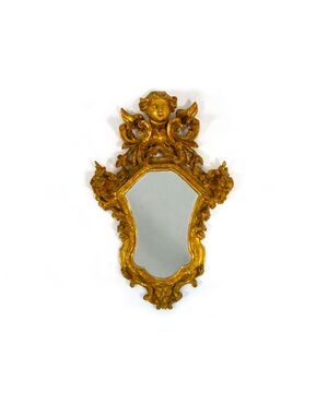 Carved, sculpted, and gilded wooden sconce, 18th century