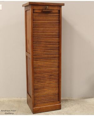 Antico classificatore archivio schedario serranda in rovere
