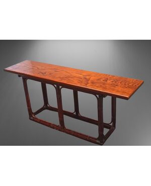 Tavolo design in palissandro anni ’80 mod. T5 di Tito Agnoli per Bonacina