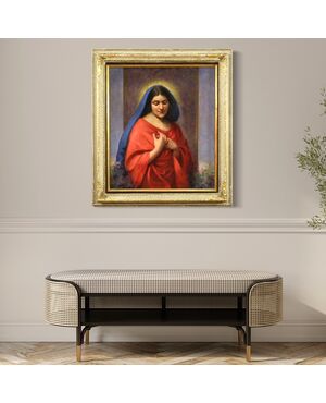 Italian religious painting Madonna dated 1929