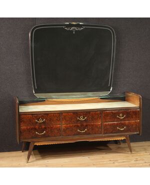 Dresser in carved wood with mirror from 50s