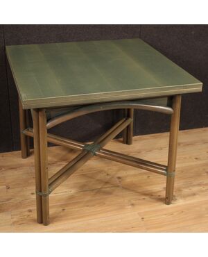 Tavolo italiano di design in legno esotico anni 80