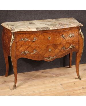 French inlaid Louis XV style chest of drawers from 20th century