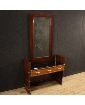 Italian wood design cheval mirror from 70s