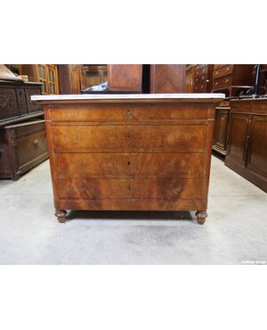 CASSETTONE IN RADICA DI NOCE STILE CARLO X EPOCA 800 cm L119xP55xh97