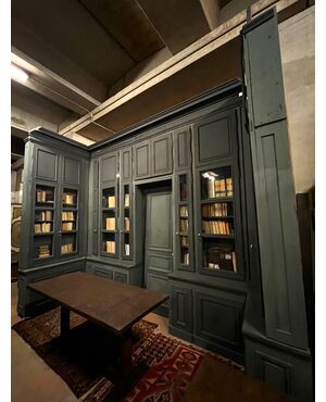 ARM258 - Mobile libreria laccato, epoca '800, misura metri lineari 4,10 x H 3,60 x P 1,60