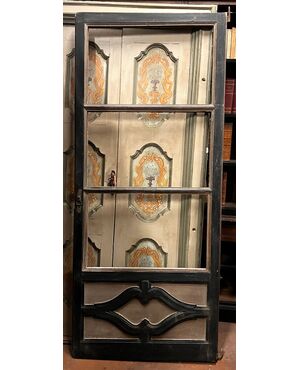PTL720 - Lacquered glass door, double-sided, 19th century, opening cm W 90 x H 214