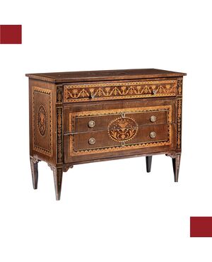 Neoclassical inlaid chest of drawers from the late 18th century