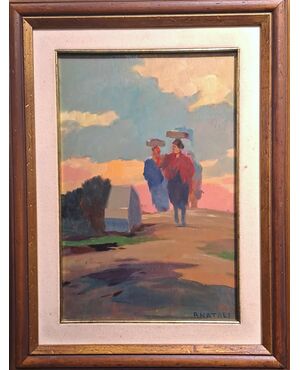FIGURES AT SUNSET - RENATO NATALI (1883 - 1979)