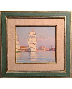 VELIERI IN PORTO - RENUCCIO RENUCCI (1880 - 1947)