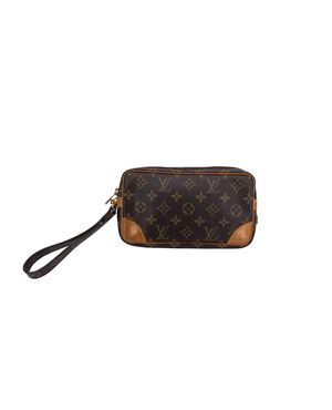 LOUIS VUITTON Pochette Vintage in Tela Col. Marrone Marly Dragonne S