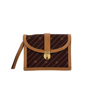 GUCCI Pochette Vintage in Tela Col. Marrone S