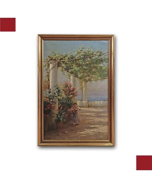 PAINTING WITH A NAPOLITAN VIEW, FIRST HALF OF THE 19TH CENTURY