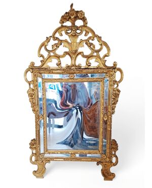 SPECCHIERA IN LEGNO DORATO - PIEMONTE - XVIII SEC.