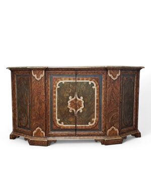 GRANDE CREDENZA SCANTONATA LACCATA - VENETO - XVIII SEC.