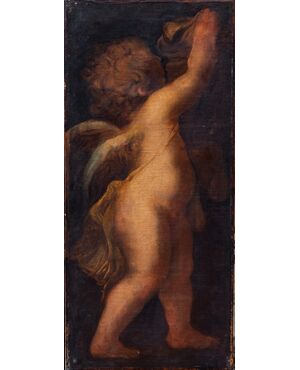 Coppia di dipinti con putti - Fine '600 primi '700 - olio su tela