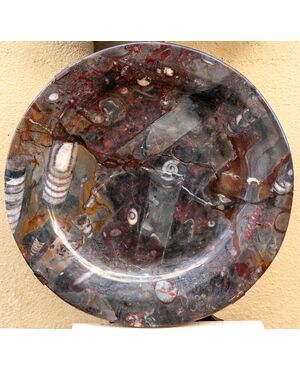 Antico piatto con ammoniti - probabile XVII secolo