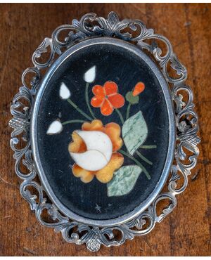 Commesso fiorentino ovale - XIX secolo